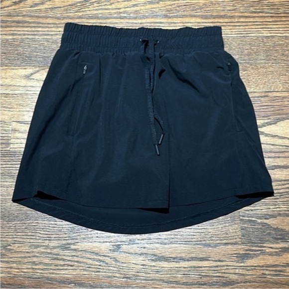 Pants - Women's Black Pull-On Active Skort with Zipper Pockets